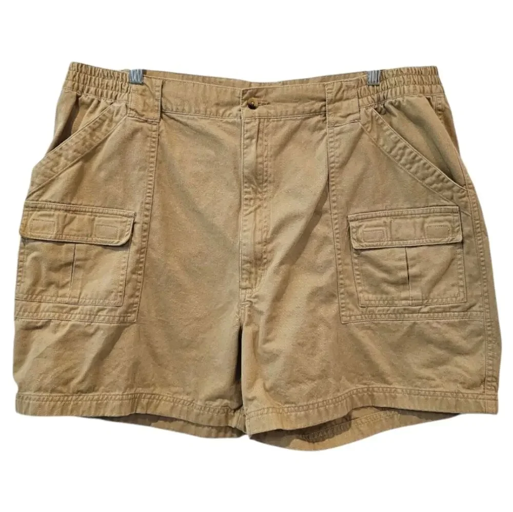 Timber Creek By Wrangler Cargo Khaki 100% Cotton Shorts Size 44 - Picture 1 of 7